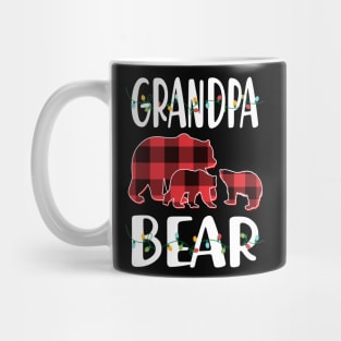 Grandpa Bear Red Plaid Christmas Pajama Matching Family Gift Mug